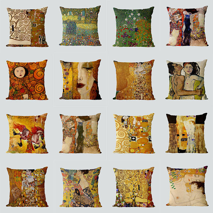 Wholesale Artist Works Painting Printed Linen Pillowcase JDC-PW-Xisi009