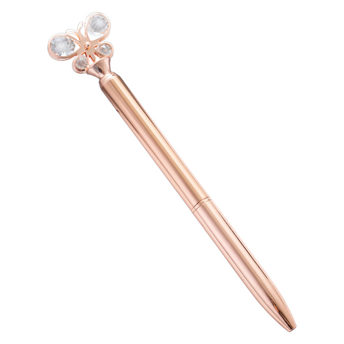 Pen de bolígrafo de metal de diamante de mariposa al por mayor MOQ≥2 JDC-BP-HUAH060