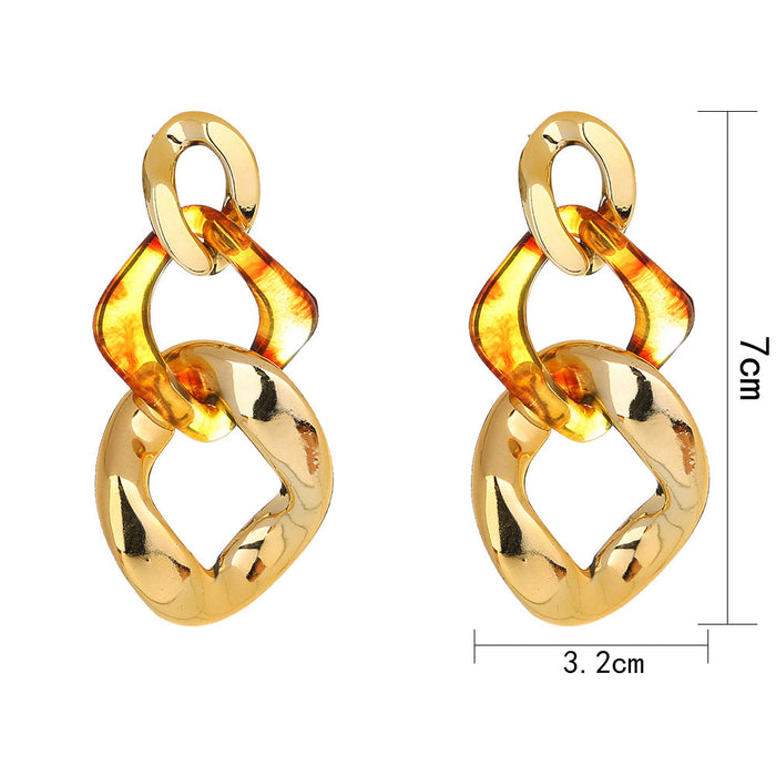 Jewelry WholesaleWholesale resin leopard print CCB chain earrings JDC-ES-NM031 Earrings 诺铭 %variant_option1% %variant_option2% %variant_option3%  Factory Price JoyasDeChina Joyas De China