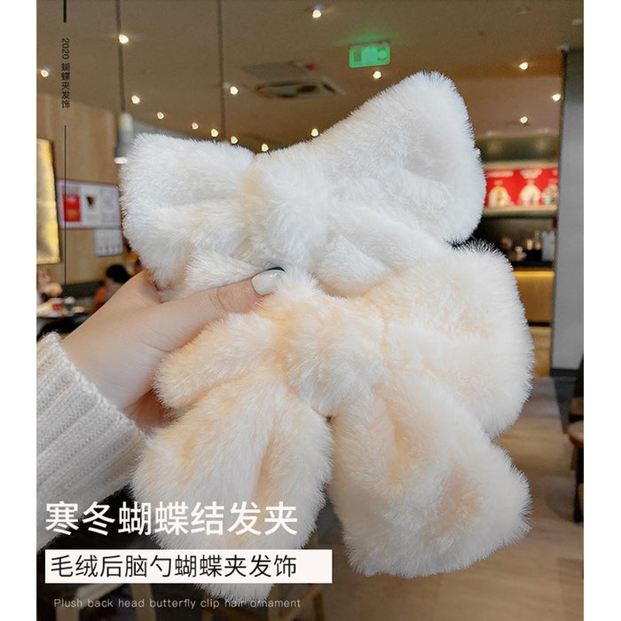 Wholesale Hair Clips Plush Big Bow JDC-HC-Qiaot001