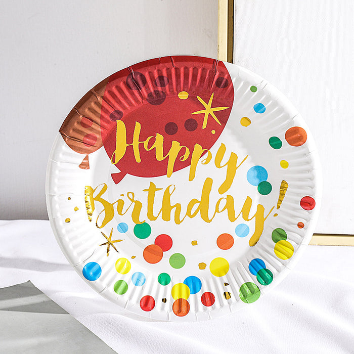 Wholesale Plate Disposable Paper Plate 7 Inch Birthday Party MOQ≥20 JDC-PLA-HongQ001