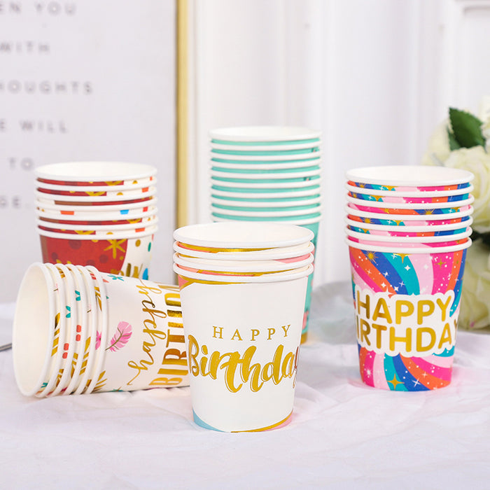 Wholesale Cup Disposable Paper Cup Birthday Party 250ml MOQ≥10 JDC-FC-HongQ001