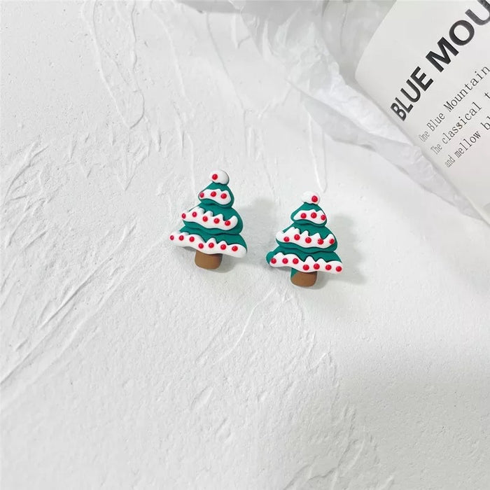 Wholesale Earrings Plastic Christmas Cute Earrings MOQ≥2 JDC-ES-Shier028