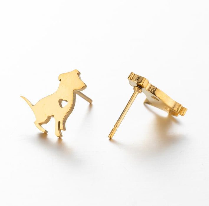 Wholesale Dog Love Stainless Steel Earrings JDC-ES-SS009