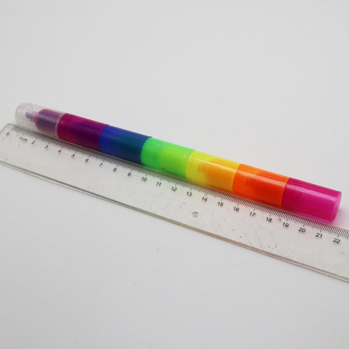 Wholesale Multi-section Combination Plastic Highlighter 6 Section Blocks Color Pen MOQ≥2 JDC-BP-GeShang007