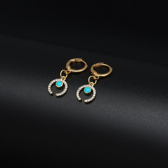 Wholesale Necklace Alloy Creative Blue Evil Eye Earrings MOQ≥3 JDC-NE-BaiDing010
