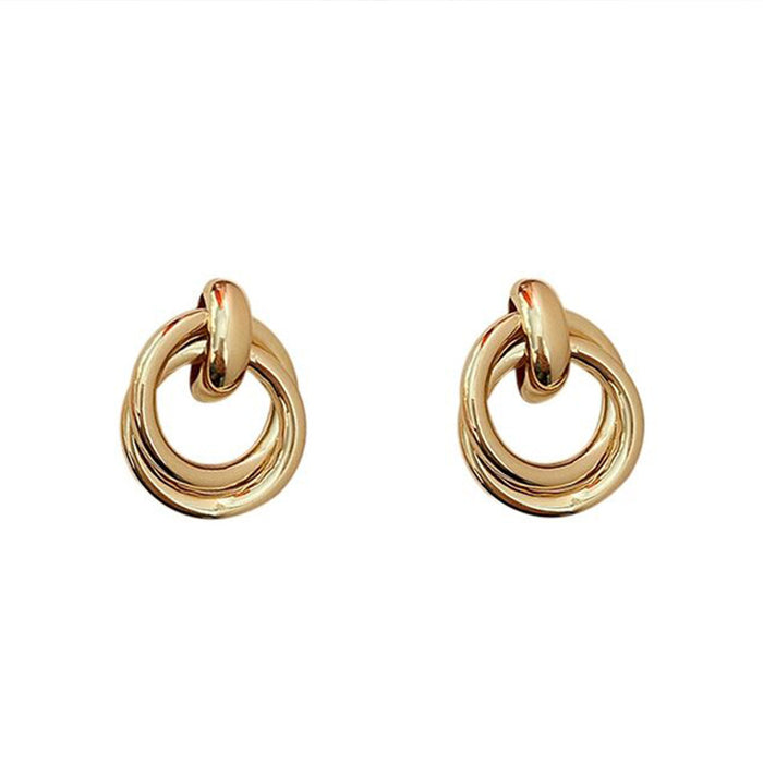 Wholesale Earrings Metal Vintage Irregular Circles JDC-ES-LvG004