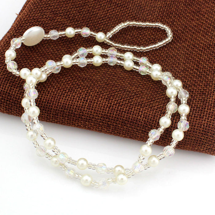 Wholesale fashion shiny imitation pearl multi -layer foot chain elasticity JDC-AS-FMQ005