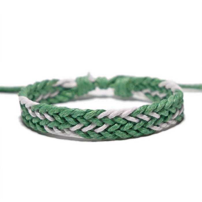 Wholesale Hand Woven Cotton Linen Chevron Bracelet MOQ≥2 JDC-BT-QianY004