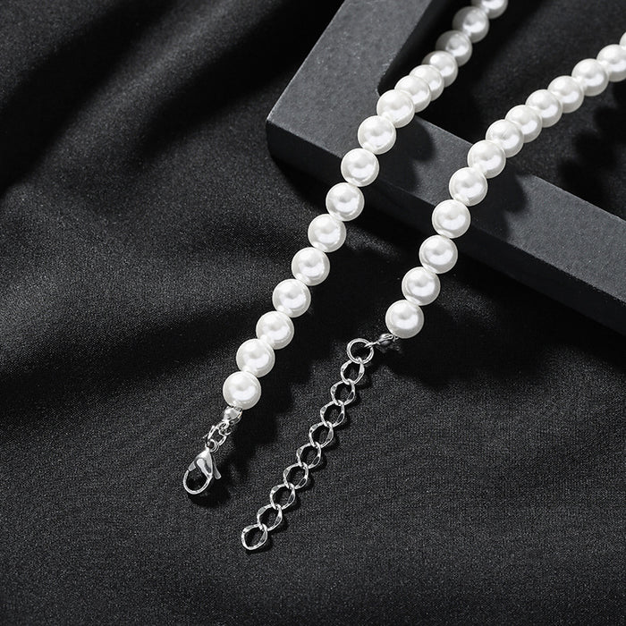 Wholesale Necklaces Alloy Flash Diamond Saturn Imitation Pearl (F) JDC-NE-ZhongY001