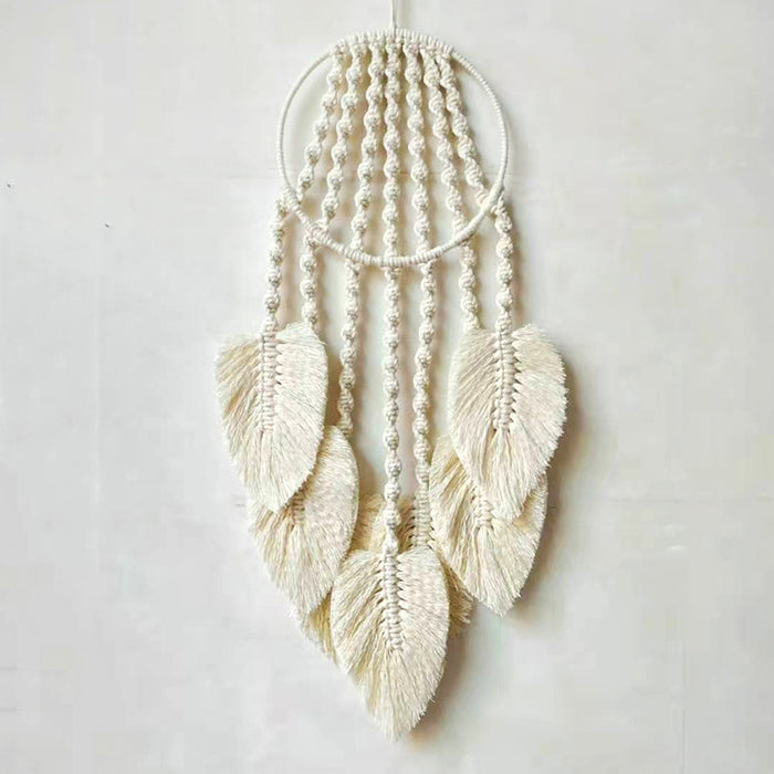 Wholesale Cotton Thread Iron Ring Leaves Tapestry Weave Dreamcatcher MOQ≥2 JDC-DC-ZH007