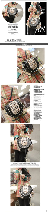 Wholesale Shoulder Bag PU Flip Cover Button Diagonal Rivet Bag JDC-SD-Nuon014