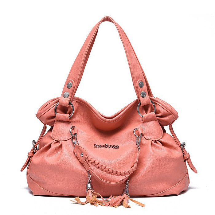 Wholesale Shoulder Bag PU Soft Leather Tassel Large Capacity Diagonal Span JDC-SD-Yiou004
