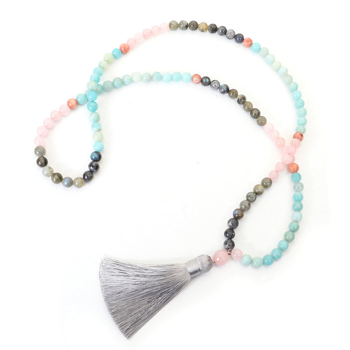 Wholesale Summer New Boho Colorful Stone Necklace Bracelet Set JDC-NE-QiuX001