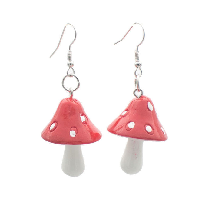 Wholesale Acrylic Sweet Mushroom Oil Drop Earrings MQO≥2 JDC-ES-qiuse010