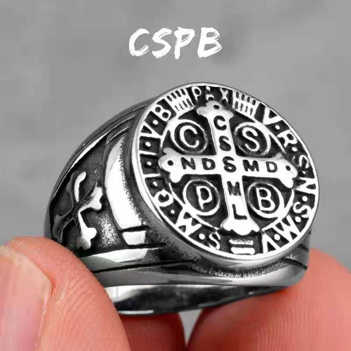 Jewelry WholesaleWholesale CSPB Cross Stainless Steel Men's Ring JDC-RS-HaiT003 Rings 海腾 %variant_option1% %variant_option2% %variant_option3%  Factory Price JoyasDeChina Joyas De China