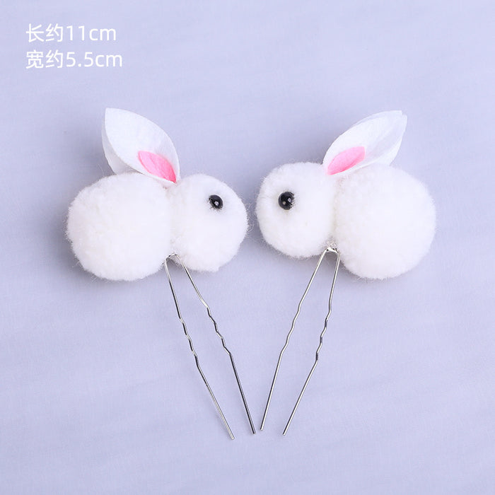 Wholesale Plush Hair Clips Rabbit Children JDC-HC-ZanNiang004