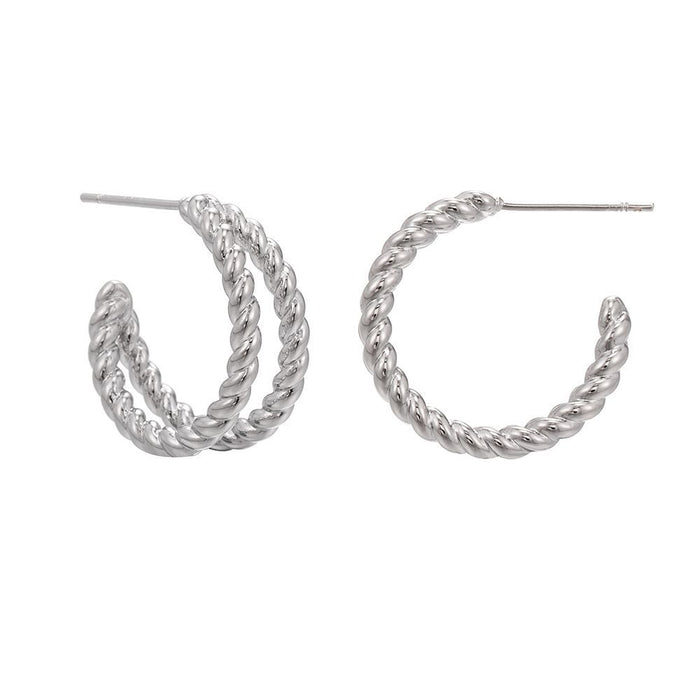 Wholesale C-Shaped Twist Earrings Personalized Design Sense JDC-ES-WB028