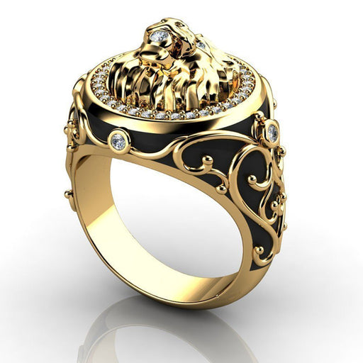 Jewelry WholesaleWholesale Rhinestone Lion Alloy Plated 18k Gold Ring JDC-RS-KaY002 Rings 咖亿 %variant_option1% %variant_option2% %variant_option3%  Factory Price JoyasDeChina Joyas De China