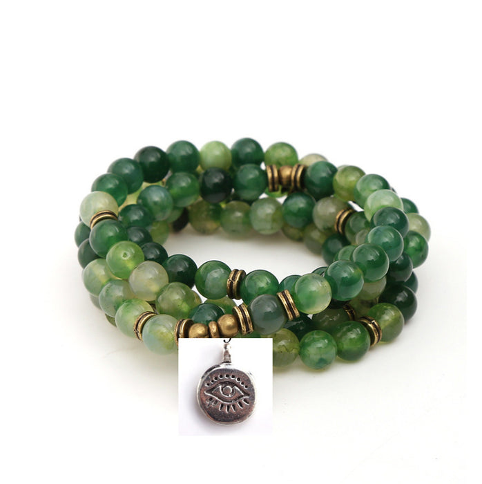 Wholesale Green Dragon Pattern Agate Bracelet MOQ≥2 JDC-BT-Rongke004