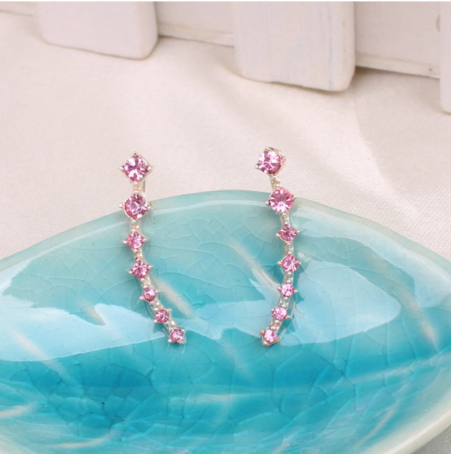 Wholesale Pink Rhinestone Earrings JDC-ES-dir004