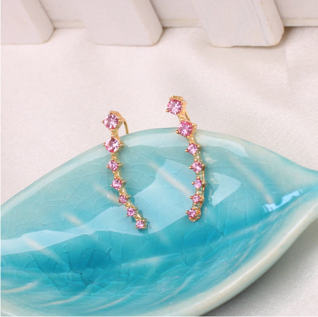 Wholesale Pink Rhinestone Earrings JDC-ES-dir004