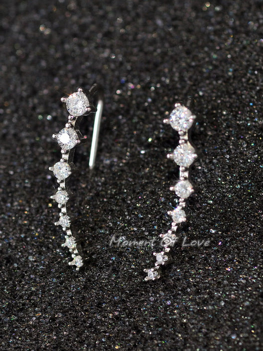 Pendientes de diamantes de imitación rosa al por mayor JDC-ES-Dir004