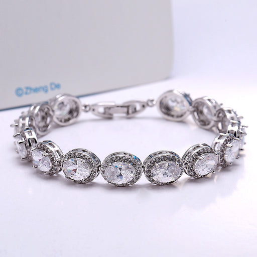 Jewelry WholesaleWholesale Micro Inlay Colorful Crystal 3A Zircon Bracelet Tennis Chain JDC-BT-ShengY002 Bracelet 神韵 %variant_option1% %variant_option2% %variant_option3%  Factory Price JoyasDeChina Joyas De China