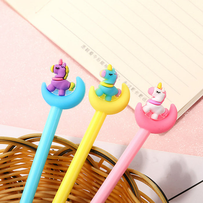 Wholesale Cartoon Moon Pony Plastic Silicone Ballpoint Pen MOQ≥4 JDC-BP-RuiY001