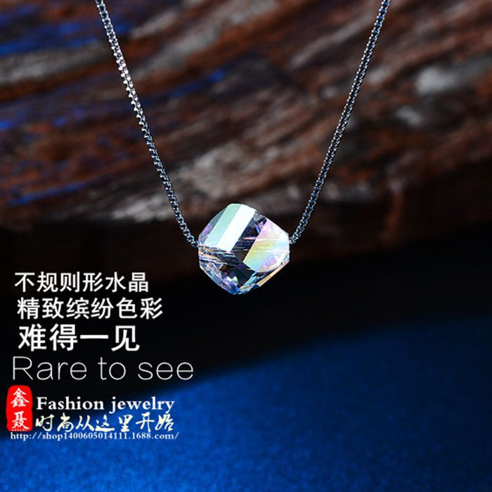 Jewelry WholesaleWholesale S925 silver short cube necklace JDC-NE-XLL001 Necklaces 新来拉 %variant_option1% %variant_option2% %variant_option3%  Factory Price JoyasDeChina Joyas De China