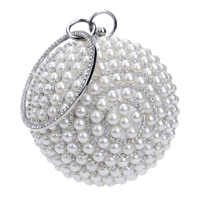 Wholesale pearl evening bag ladies handbag round shape JDC-HB-YMi002