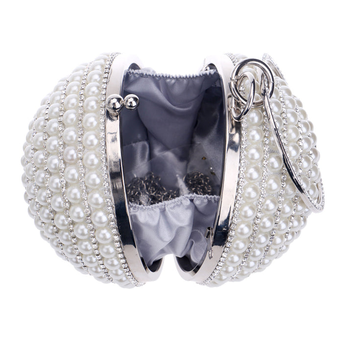 Wholesale pearl evening bag ladies handbag round shape JDC-HB-YMi002