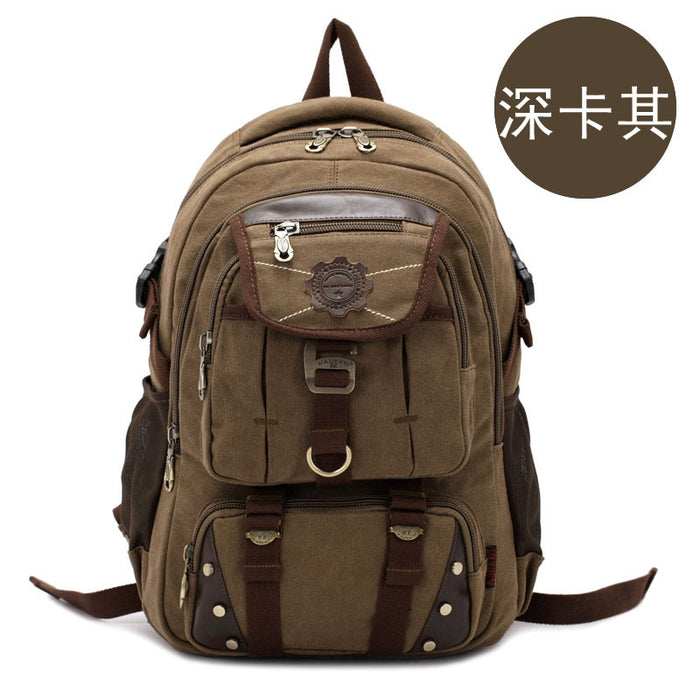Wholesale Canvas Cotton Men's Backpack Mountaineering Travel Backpack JDC-BP-Biaozhi002