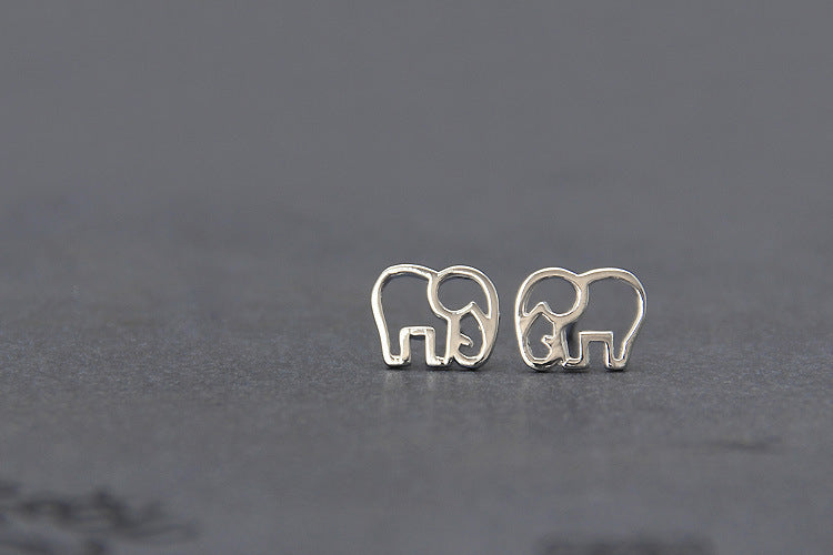 Wholesale Earrings Silver Hollow Elephant Stud Earrings JDC-ES-Congz031