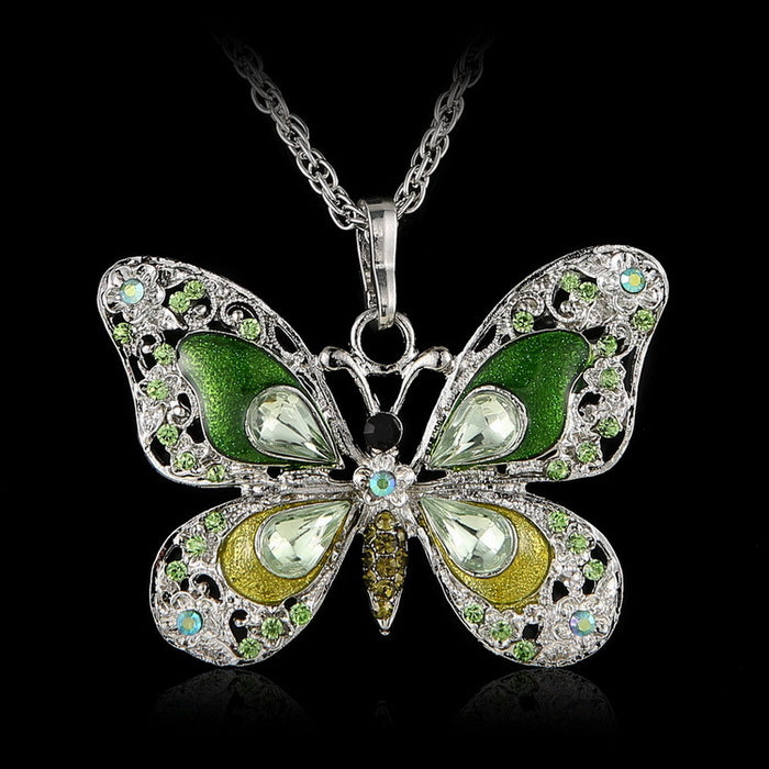 Wholesale Vintage Multicolor Butterfly Necklace Animal Pendant JDC-NE-YinH032