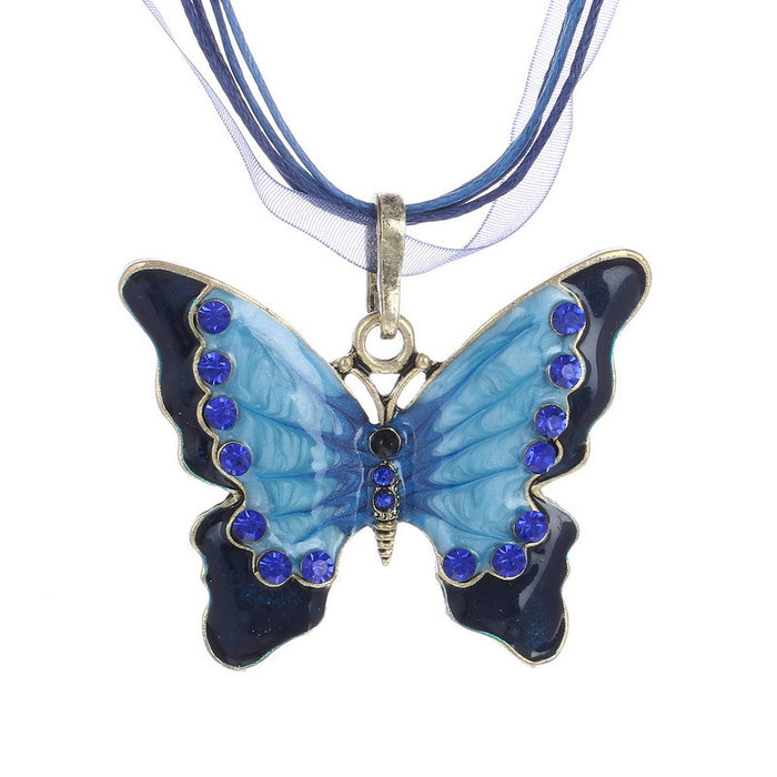 Wholesale necklace alloy retro ethnic style butterfly JDC-NE-MYL012