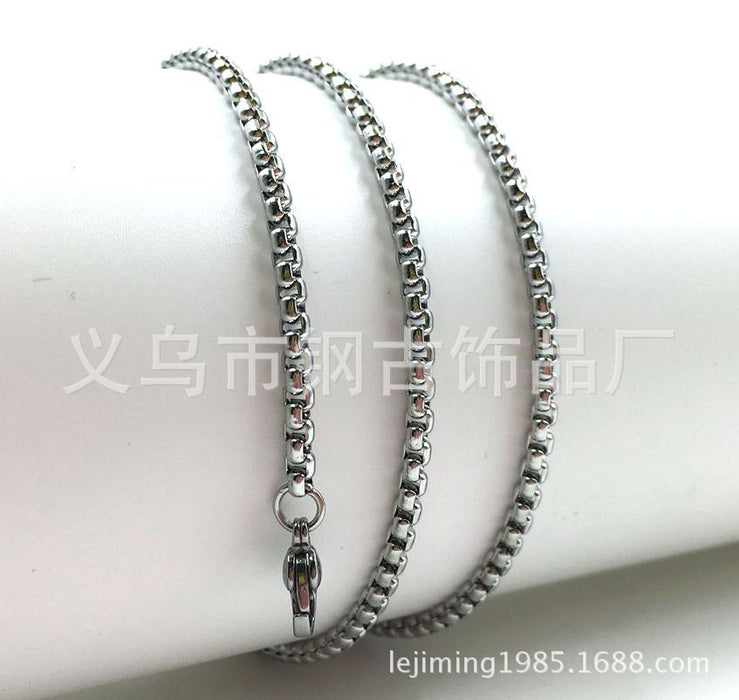 Collar al por mayor Titanio Acero Cadena de acero inoxidable MOQ≥2 JDC-Ne-Ganggu007