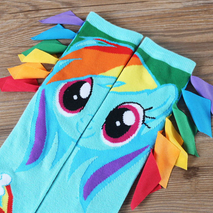 Wholesale Socks Blended Cute Cartoon Colored Pony Tall Socks JDC-SK-YiYan017