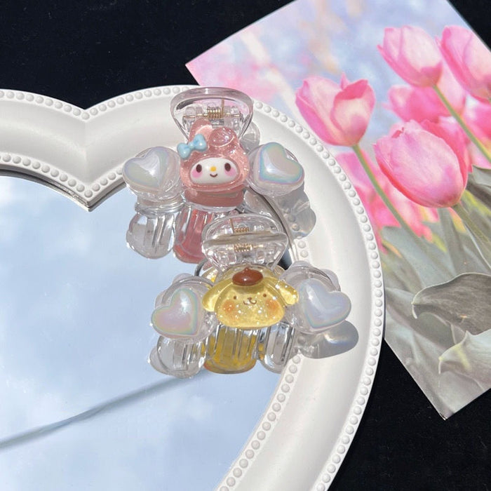 Wholesale plastic cute glitter jelly love hair clip MOQ≥2 JDC-HC-HaiYi002