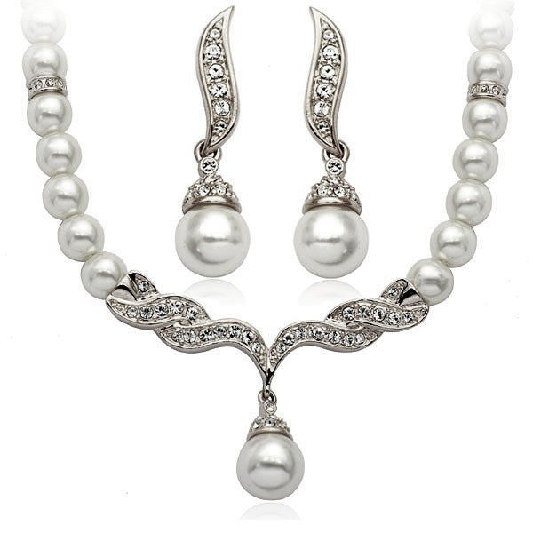 Wholesale Alloy Pearl Necklace Necklace Set JDC-NE-SR001