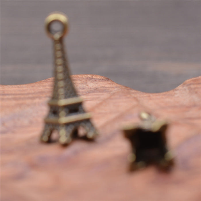 Wholesale Eiffel Tower Keychain Bulk Alloy DIY 22*8mm JDC-KC-KunF002
