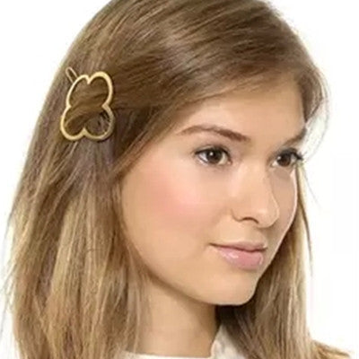 Wholesale Hair Clips Alloy Electroplating Hollow Four Leaf Clover JDC-HC-Jingjie026