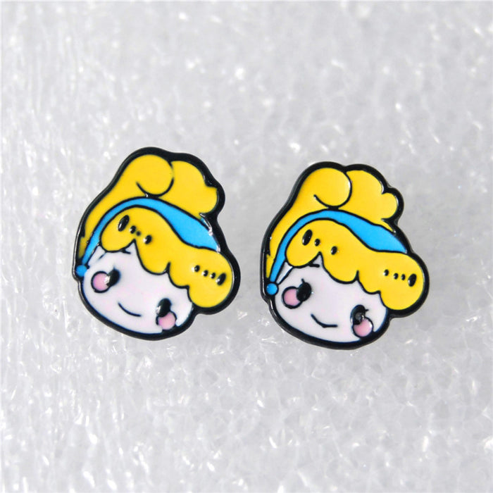 Wholesale Alloy Cartoon Princess Earrings MOQ≥2 JDC-ES-SYM003