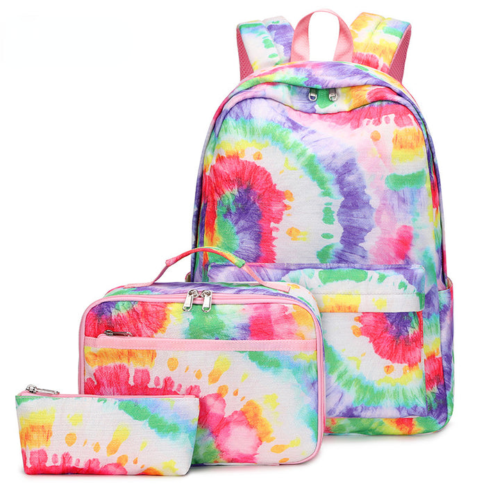 Wholesale Tie Dye Printed Large Capacity Polyester Backpack Set JDC-BP-YongF001
