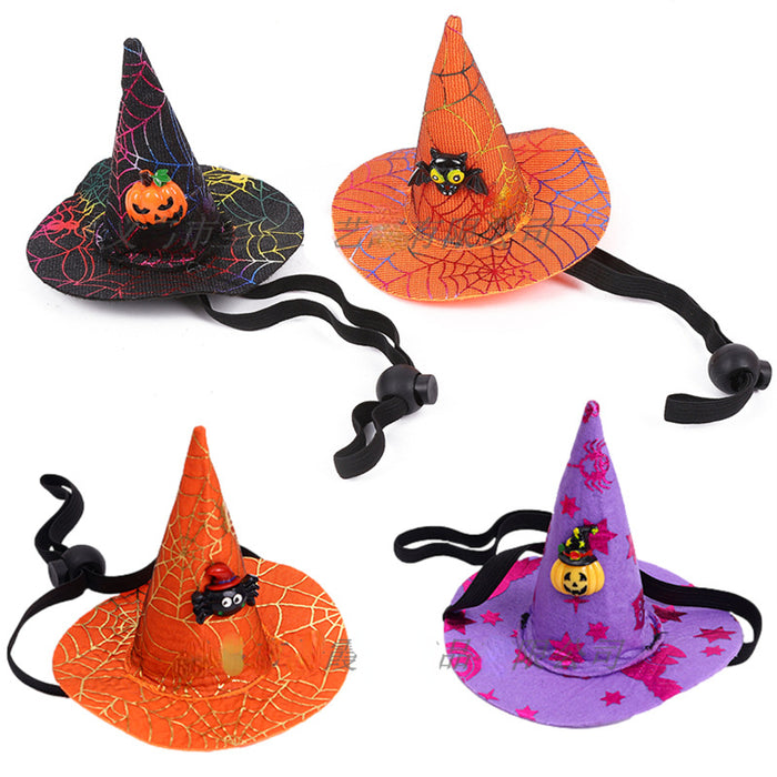 Halloween Spider Web Witch Hatch elástico Diadema elástica Sombrero de calabaza Accesorios para el cabello Moq≥2 JDC-HD-SHENGX003