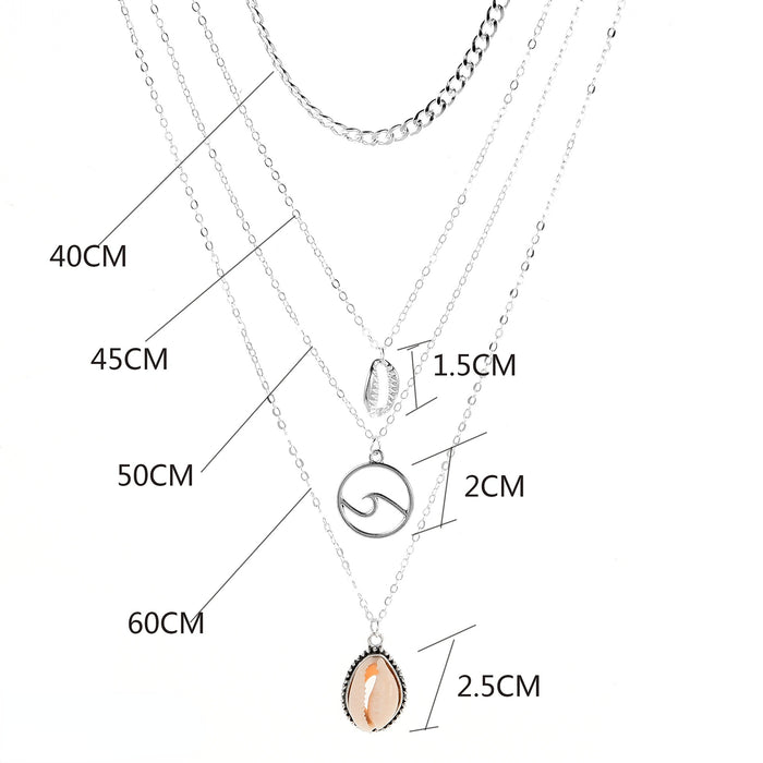 Jewelry WholesaleWholesale Shell Alloy Multilayer Necklace JDC-NE-cy068 Necklaces 纯影 %variant_option1% %variant_option2% %variant_option3%  Factory Price JoyasDeChina Joyas De China