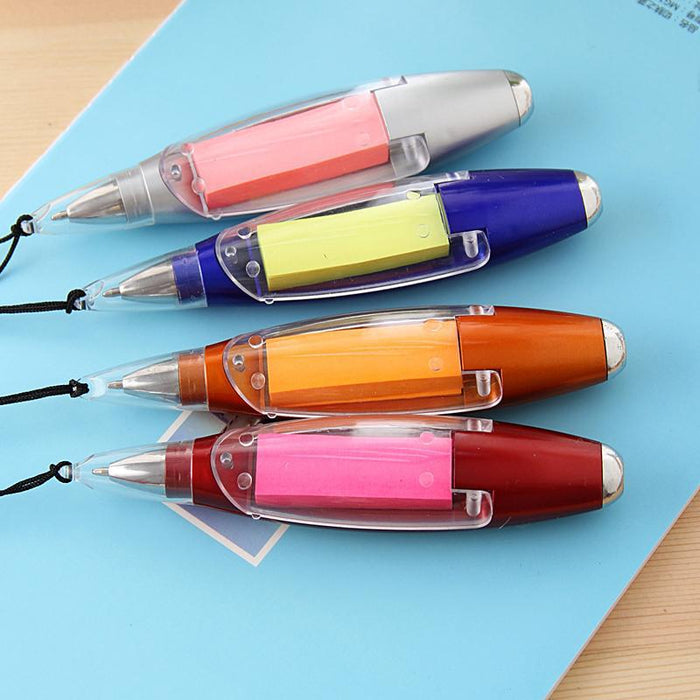 Wholesale Multifunctional Note Paper Lamp Plastic Ballpoint Pen MOQ≥2 JDC-BP-YGuo001