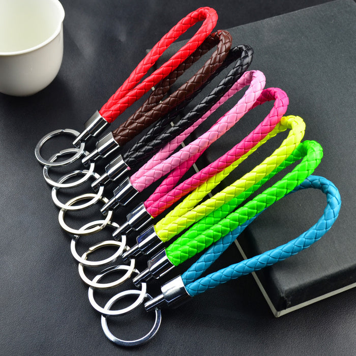 Wholesale Braided Leather Rope Metal Keychain Pendant Keyring JDC-KC-DiF002