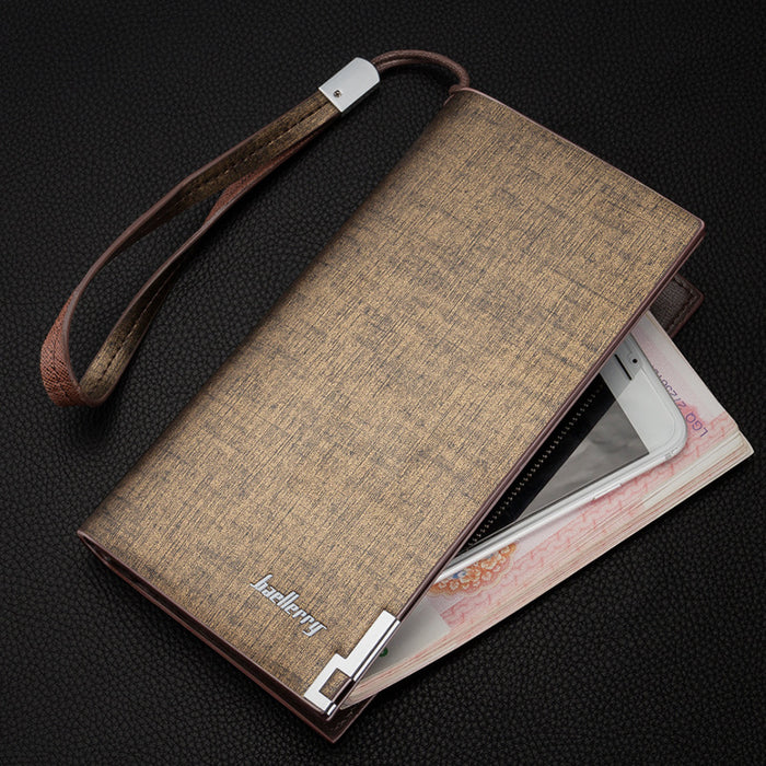 Wholesale Men's Long Wallet Multifunctional Zipper Clutch JDC-WT-Zhengxin003