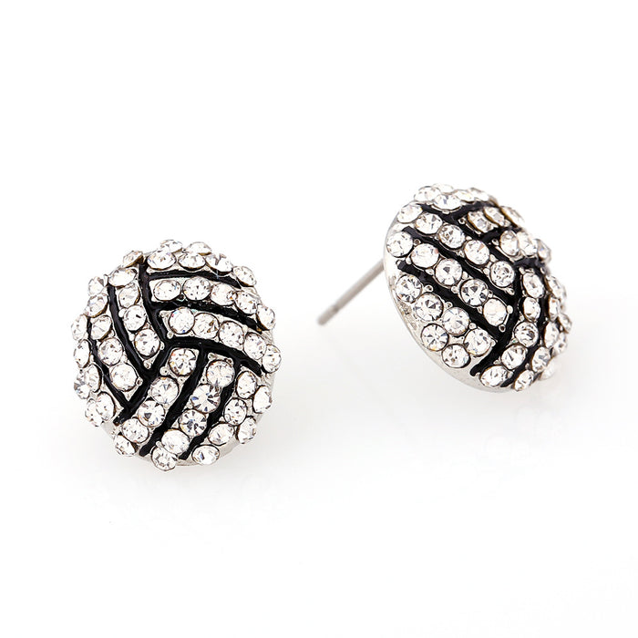 Jewelry WholesaleWholesale Diamond Ball Competitive Competition Sports Basketball Stud Earrings JDC-ES-LY010 Earrings 乐钰 %variant_option1% %variant_option2% %variant_option3%  Factory Price JoyasDeChina Joyas De China